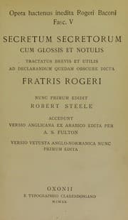Tapa de Opera hactenus inedita Rogeri Baconi ...