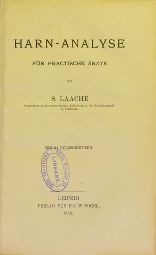 Tapa de Harn-analyse für Practische Ärzte