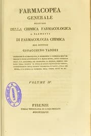 Tapa de Farmacopea generale sulle basi della chimica farmacologica o Elementi di farmacologia chimica
