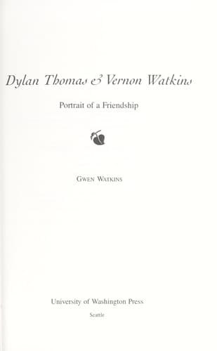 Tapa de Dylan Thomas & Vernon Watkins