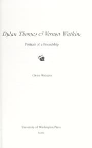 Tapa de Dylan Thomas & Vernon Watkins