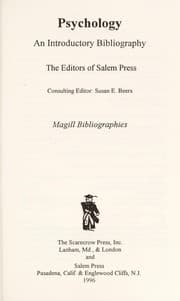 Tapa de Psychology : an introductory bibliography