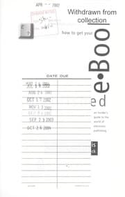 Tapa de How to get your e-book published