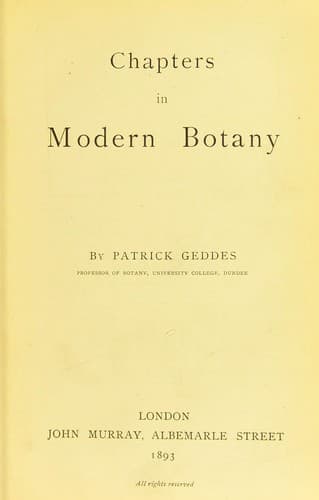 Tapa de Chapters in modern botany