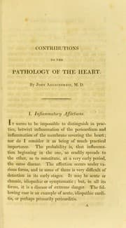 Tapa de Contributions to the pathology of the heart