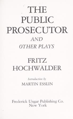 Tapa de The public prosecutor and other plays