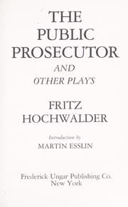 Tapa de The public prosecutor and other plays