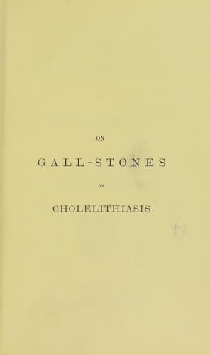 Tapa de On gall-stones or cholelithiasis