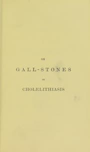 Tapa de On gall-stones or cholelithiasis