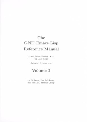 Tapa de The Gnu Emacs Lisp Reference Manual