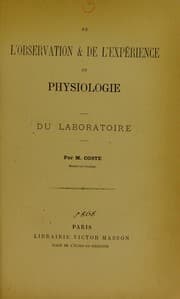 Tapa de De l'observation & de l'exp©♭rience en physiologie