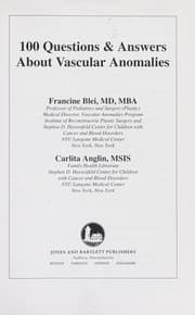 Tapa de 100 questions and answers about vascular anomalies