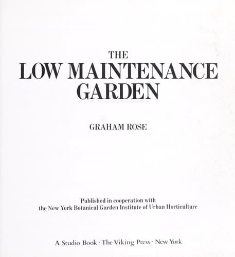 Tapa de The low maintenance garden