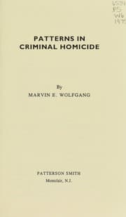 Tapa de Patterns in criminal homicide