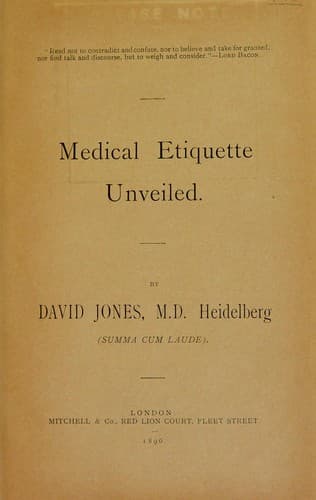 Tapa de Medical etiquette unveiled