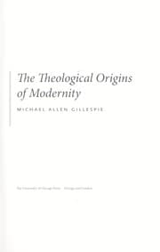 Tapa de The Theological Origins of Modernity