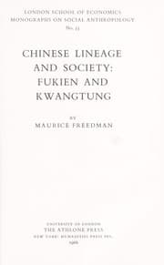 Tapa de Chinese lineage and society: Fukien and Kwangtung