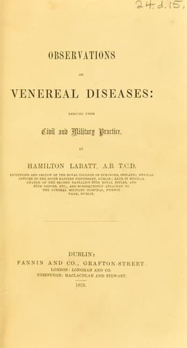 Tapa de Observations on venereal diseases