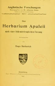Tapa de Das Herbarium Apuleii : nach einer fr©ơh-mittelenglischen fassung