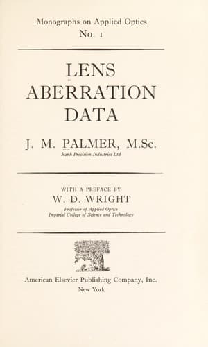 Tapa de Lens aberration data