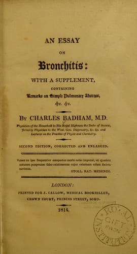 Tapa de An essay on bronchitis