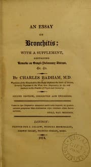Tapa de An essay on bronchitis