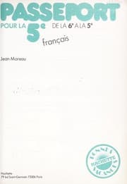 Tapa de Passeport pour la 5e, franc ʹais