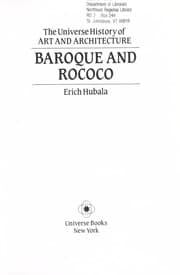Tapa de Baroque and Rococo (Universe History of Art and Architecture)