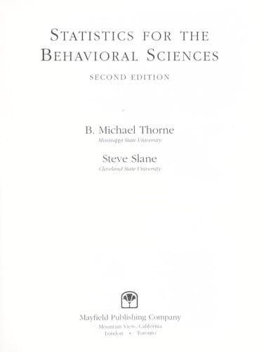 Tapa de Statistics for the behavioral sciences