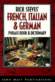 Tapa de Rick Steves' French, Italian & German Phrase Book & Dictionary