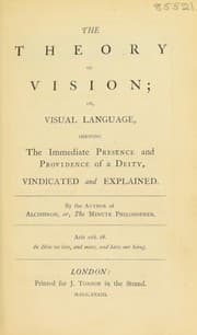 Tapa de The theory of vision vindicated and explained
