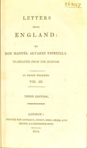 Tapa de Letters from England