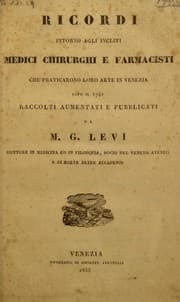 Tapa de Ricordi intorno agli incliti medici, chirurghi e farmacisti che praticarono loro arte in Venezia dopo il 1740