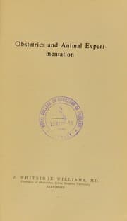 Tapa de Obstetrics and animal experimentation
