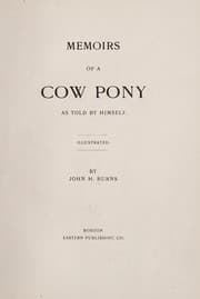 Tapa de Memoirs of a cow pony