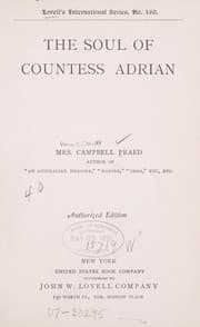Tapa de The soul of Countess Adrian