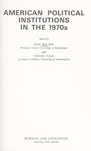 Tapa de American political institutions in the 1970s