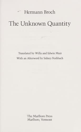 Tapa de The unknown quantity