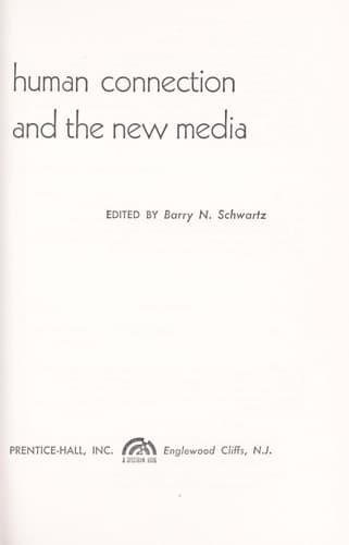 Tapa de Human connection and the new media