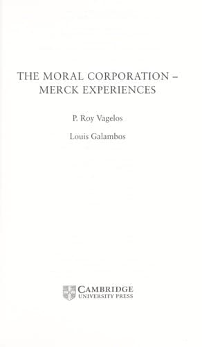 Tapa de MORAL CORPORATION: MERCK EXPERIENCES