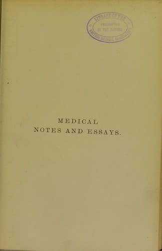 Tapa de Medical notes and essays