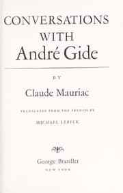 Tapa de Conversations with Andre Gide