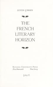 Tapa de The French literary horizon