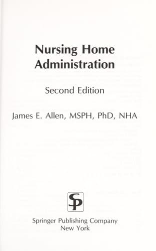 Tapa de Nursing home administration