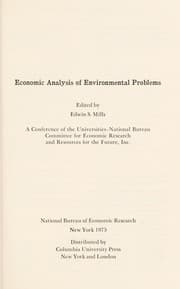 Tapa de Economic analysis of environmental problems