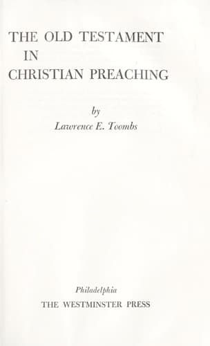 Tapa de The Old Testament in Christian preaching