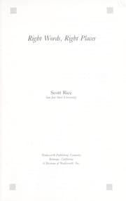 Tapa de Right words, right places