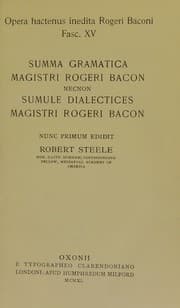 Tapa de Opera hactenus inedita Rogeri Baconi ...