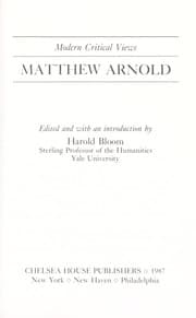 Tapa de Matthew Arnold