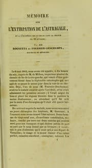 Tapa de M©♭moire sur l'extirpation de l'astragale